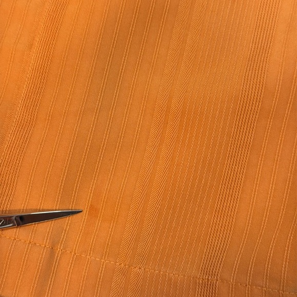 Axist Silk Touch Men’s XL Orange Textured Short Sleeve Button Up Collar Shirt - Picture 8 of 9